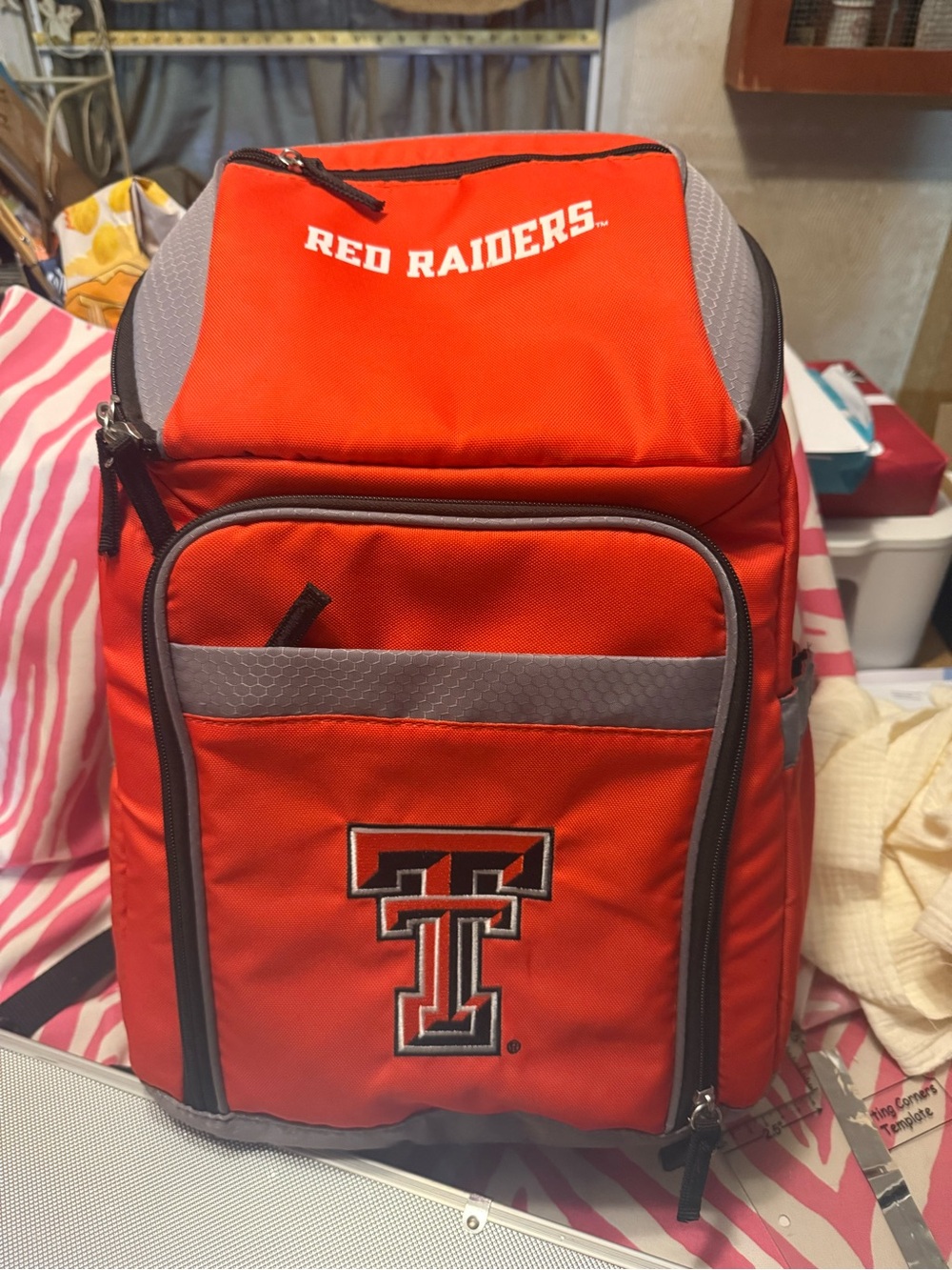 Rawlings Red and Gray Red Raiders Cooler Backpack